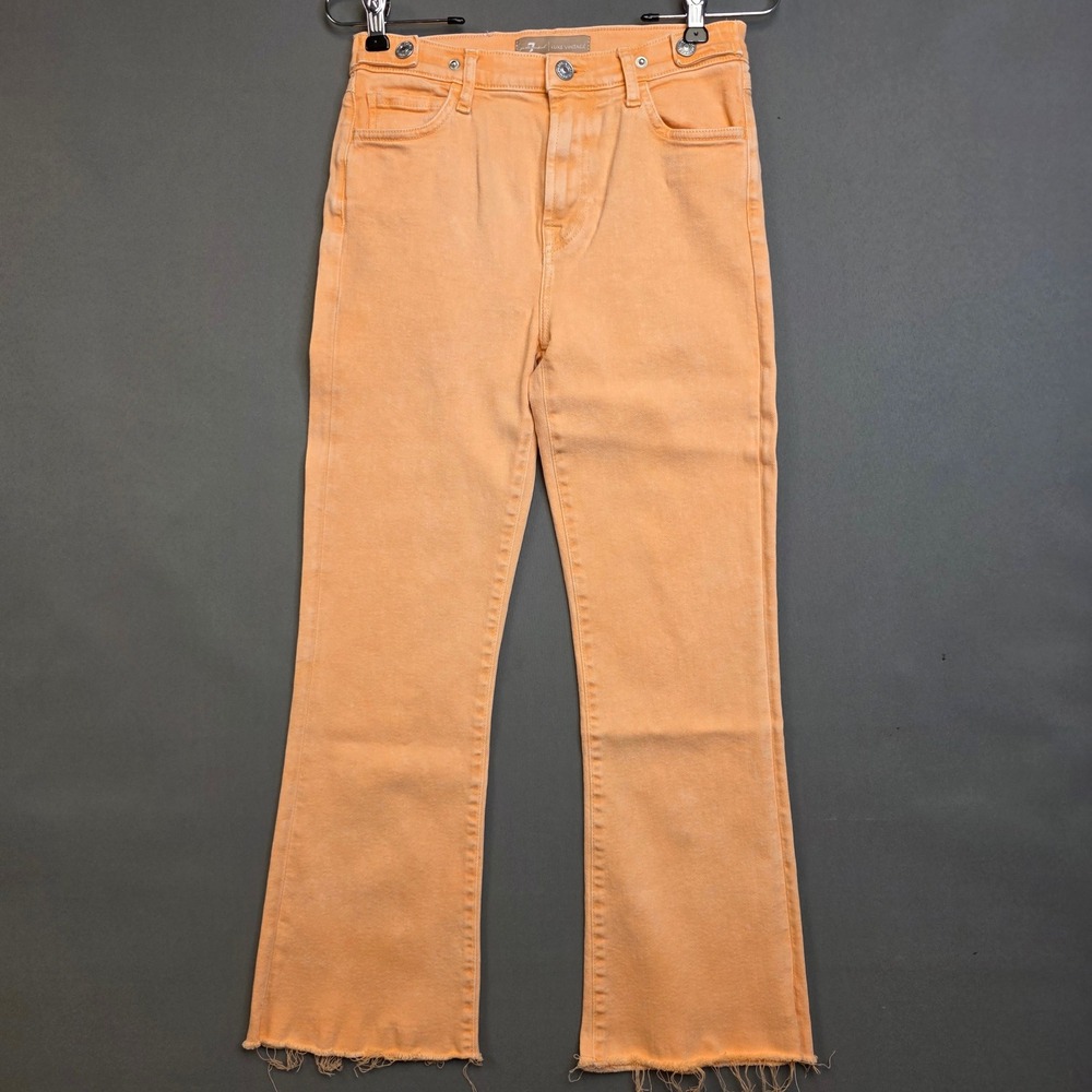 7 For All Mankind Jeans Women's Luxe Vintage Slim Kick Flare Peach Orange 26